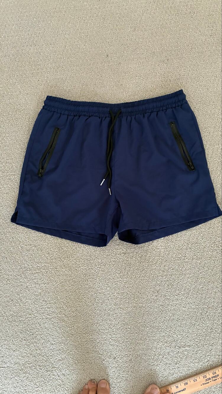 COOFANDY Men's Quick Dry Swim Trunks. Blue Large No Liner.